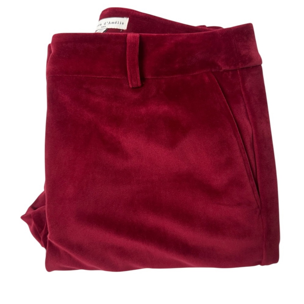 Women's Velvet pants in Deep Burgundy
